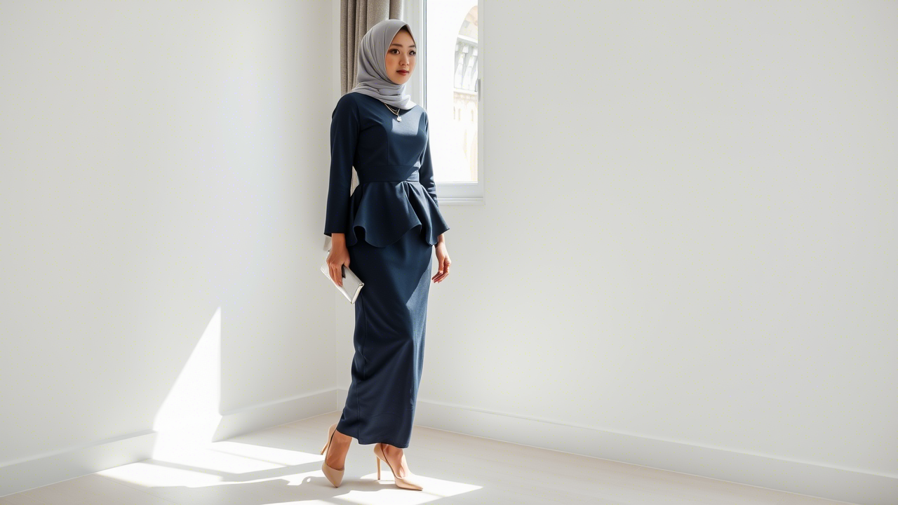 Tips Memilih dan Memadukan Gamis Peplum untuk Tampil Anggun, Feminin, dan Tetap Syar’i