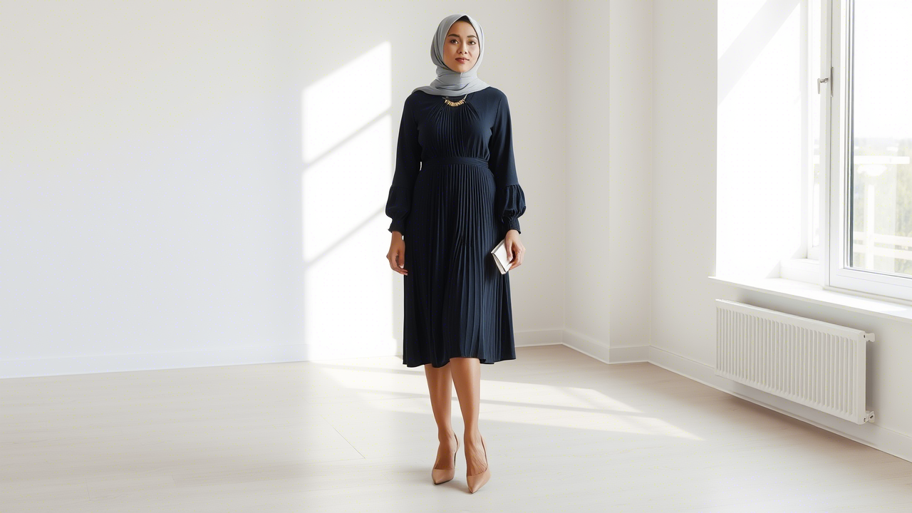 Tips Memilih dan Memadukan Gamis Plisket untuk Tampil Anggun, Modis, dan Tetap Syar’i