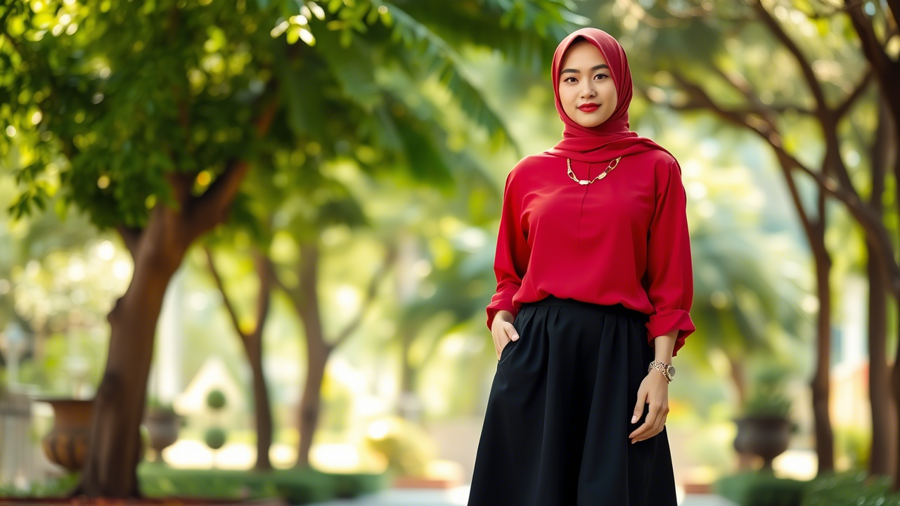 OOTD Baju Merah + Hijab: Inspirasi & Tips Mix and Match yang Bold dan Elegan