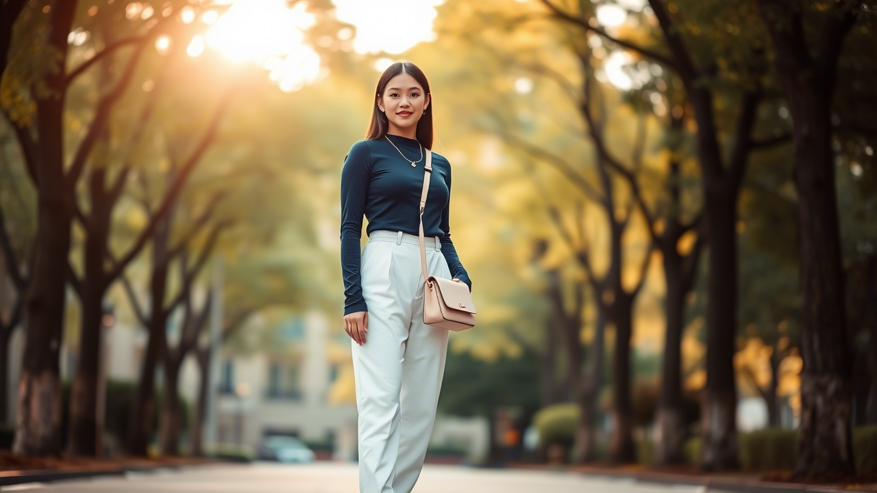 OOTD Celana Putih + Baju Navy: Kombinasi Elegan yang Ringkas dan Mudah Ditiru