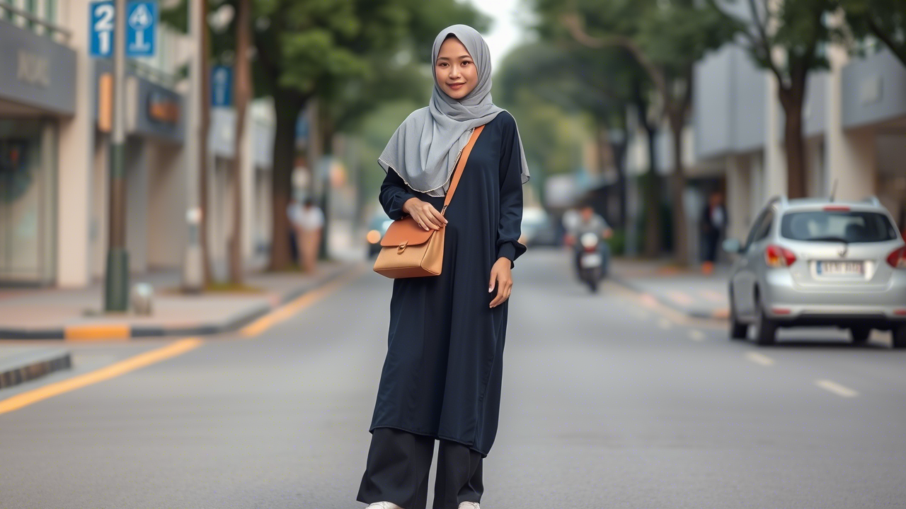 OOTD Baju Biru Tua untuk Hijabers: Gaya Elegan yang Tak Lekang oleh Waktu