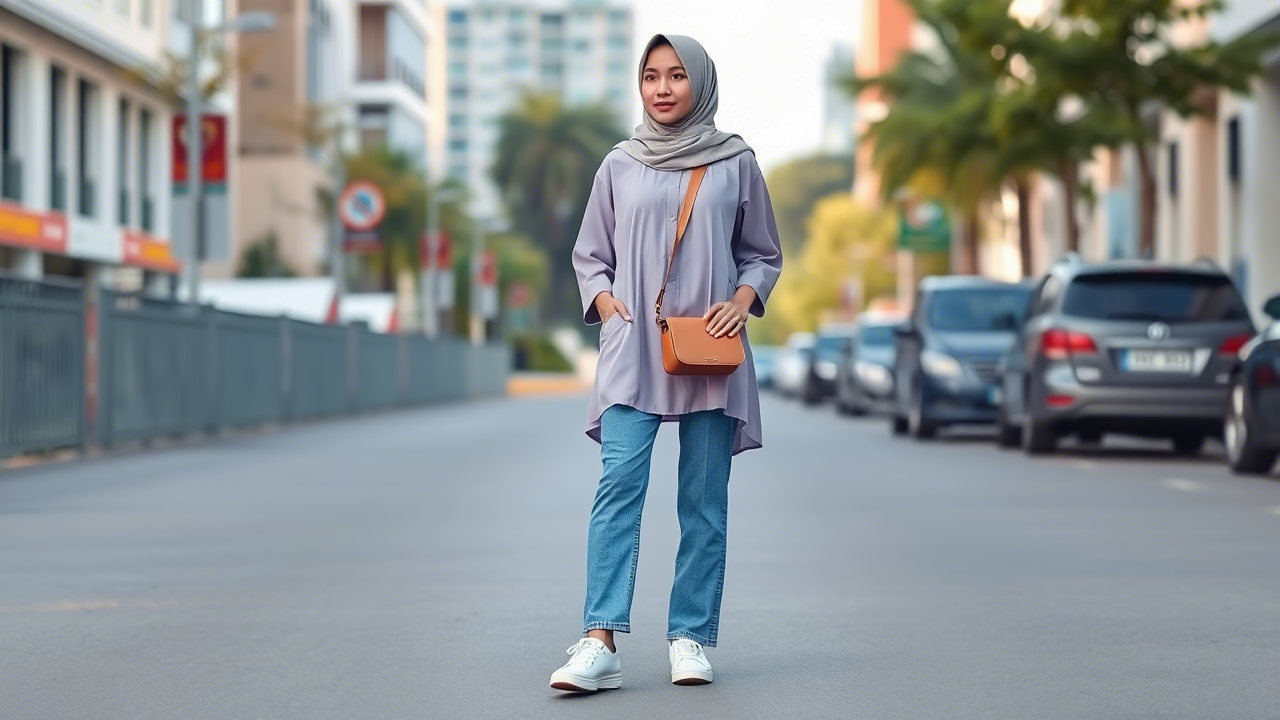 OOTD Baju Ungu + Celana Jeans untuk Hijabers: Gaya Casual yang Tetap Modis