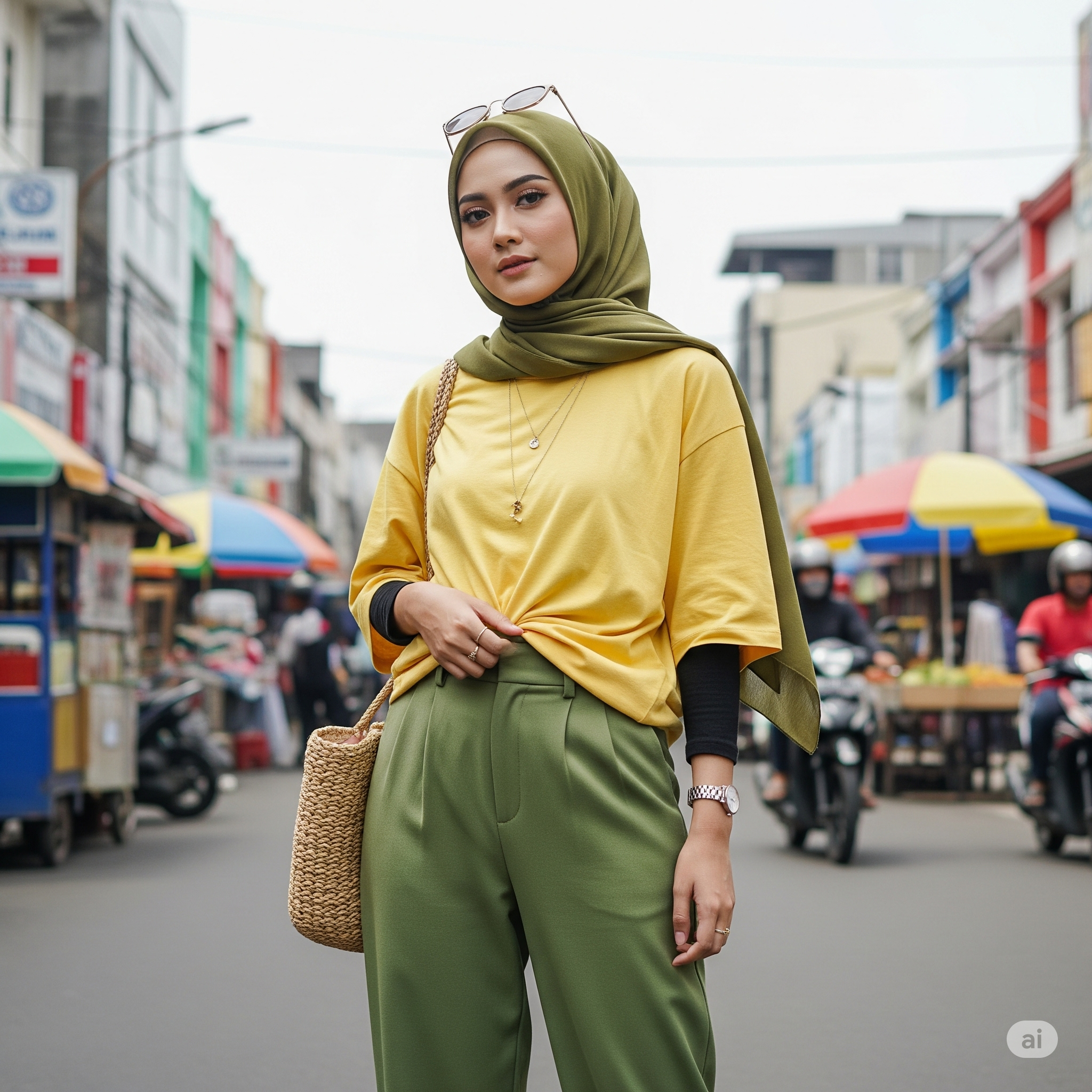 OOTD T-Shirt Oversize Hijab Stylish & Syar’i di Medan