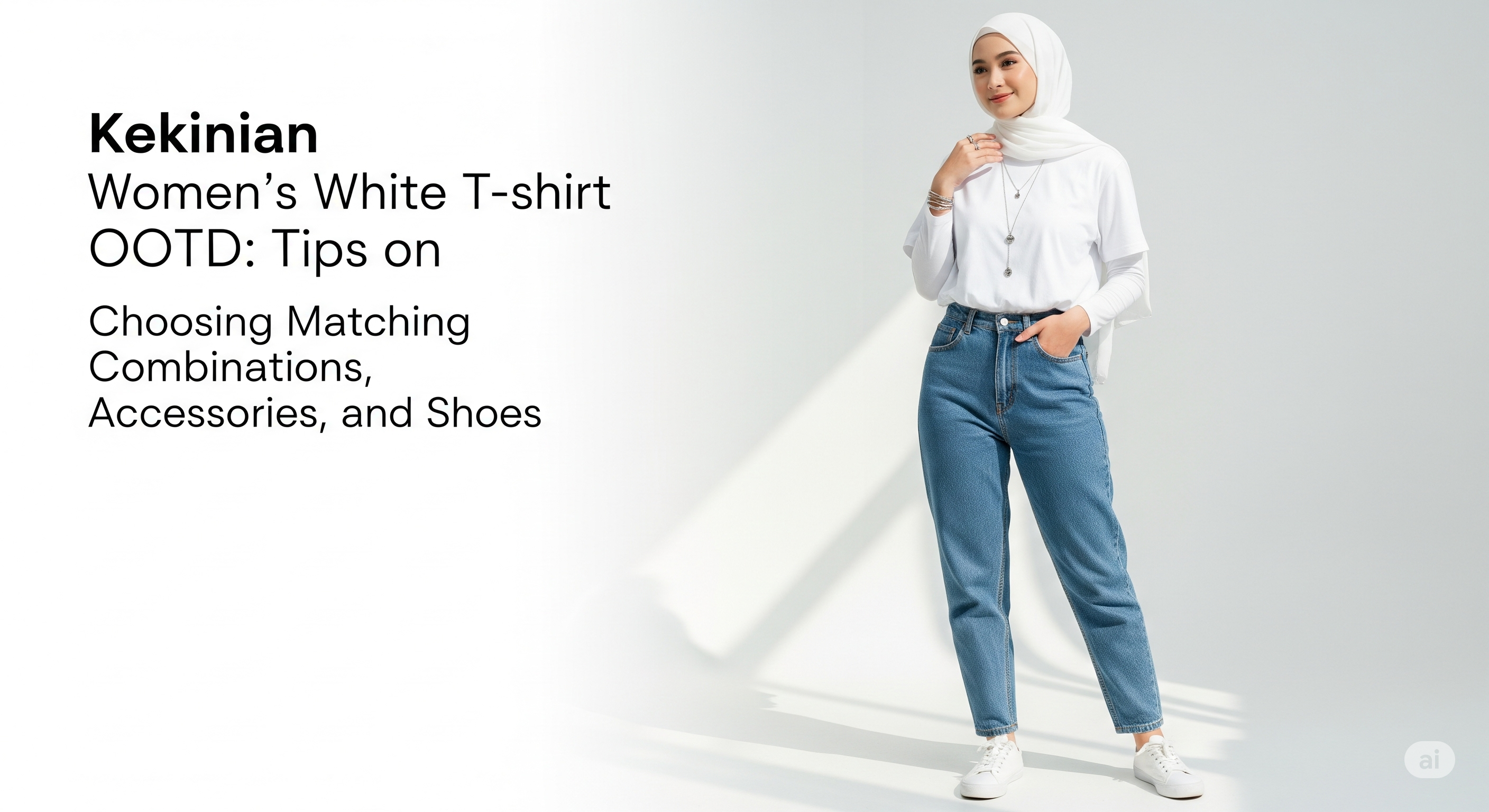 OOTD Kaos Putih Wanita Kekinian: Tips Memilih Paduan, Aksesoris, dan Sepatu yang Matching