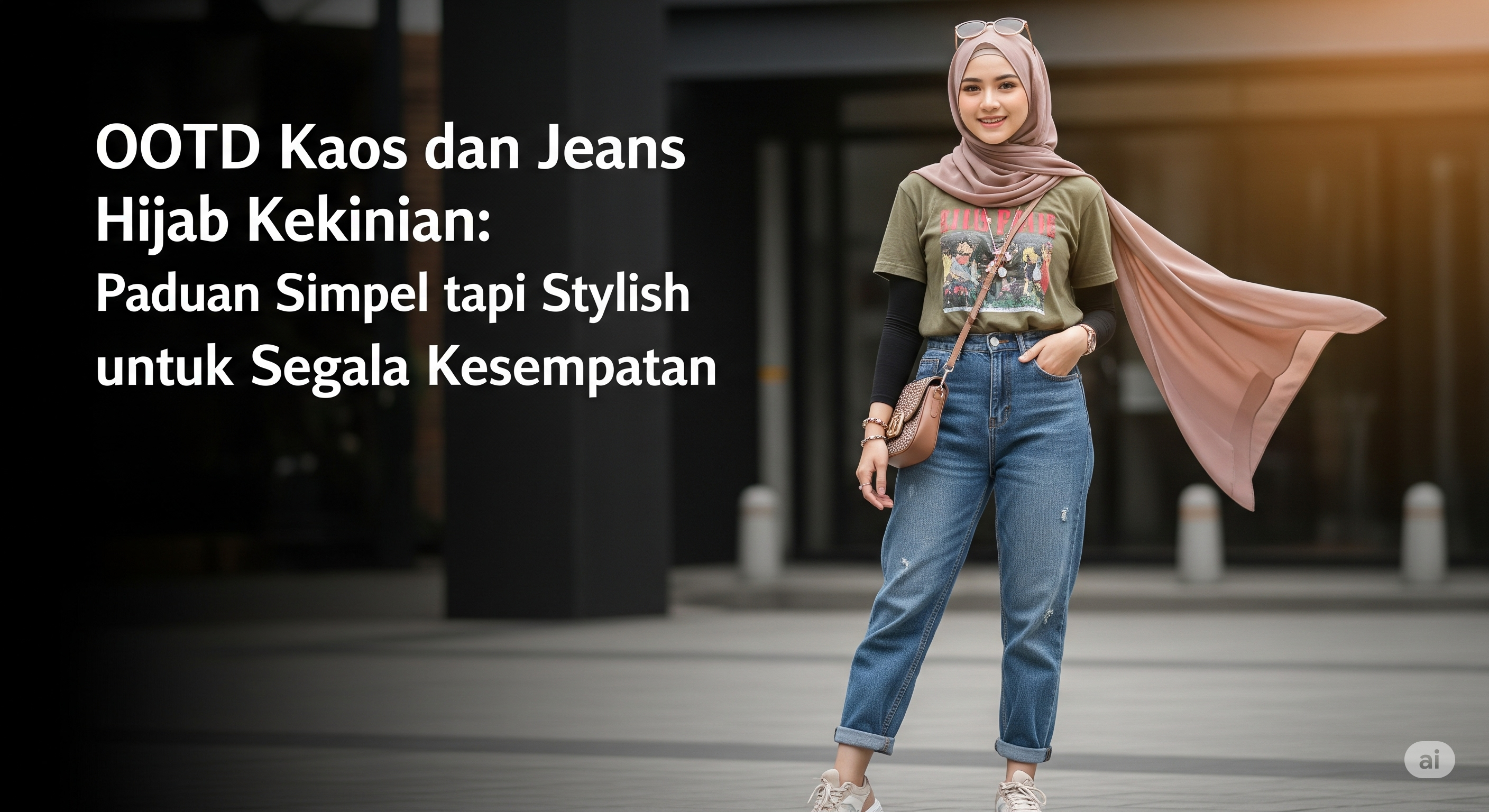 OOTD Kaos dan Jeans Hijab Kekinian: Paduan Simpel tapi Stylish untuk Segala Kesempatan