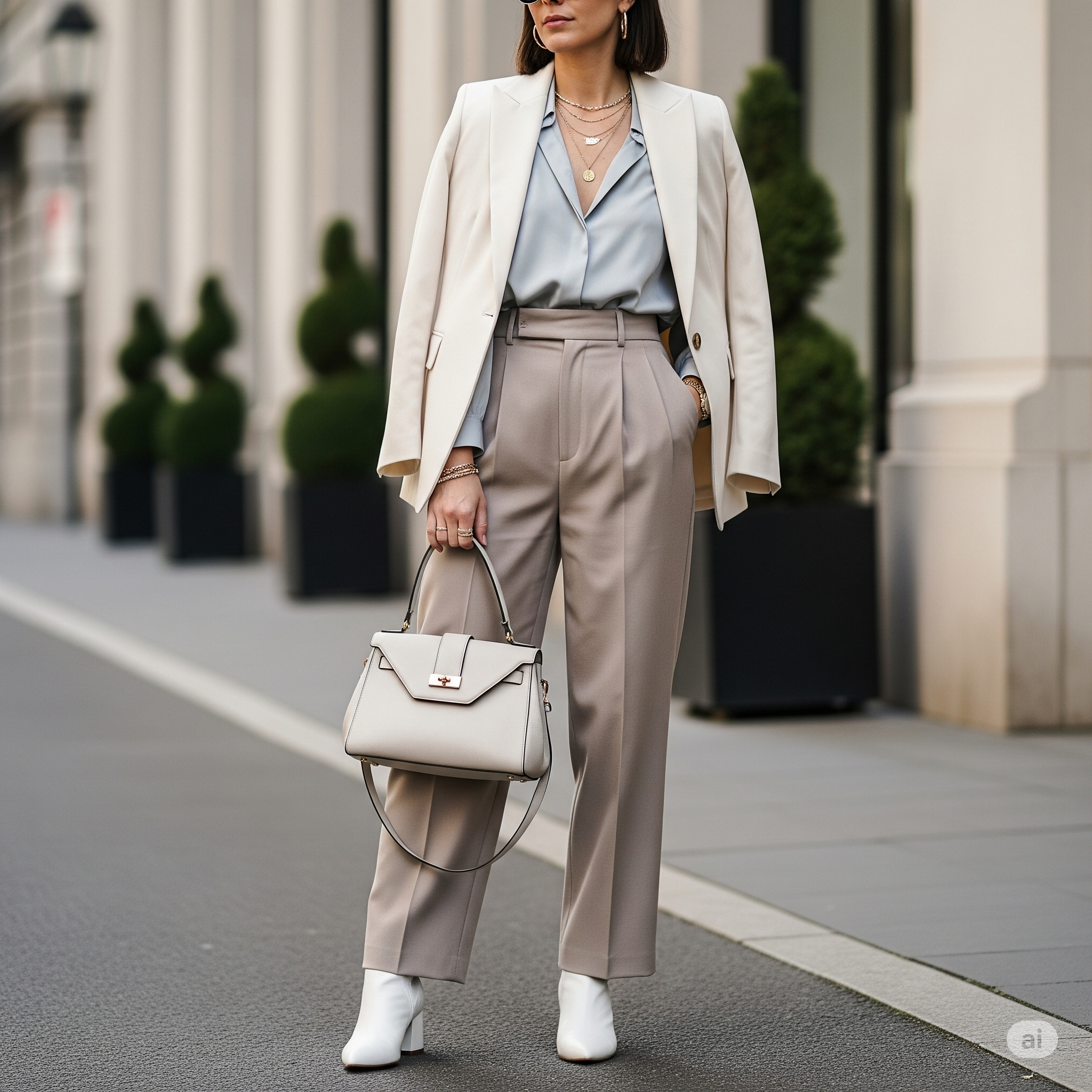 Paduan Elegan dengan Sepatu Putih