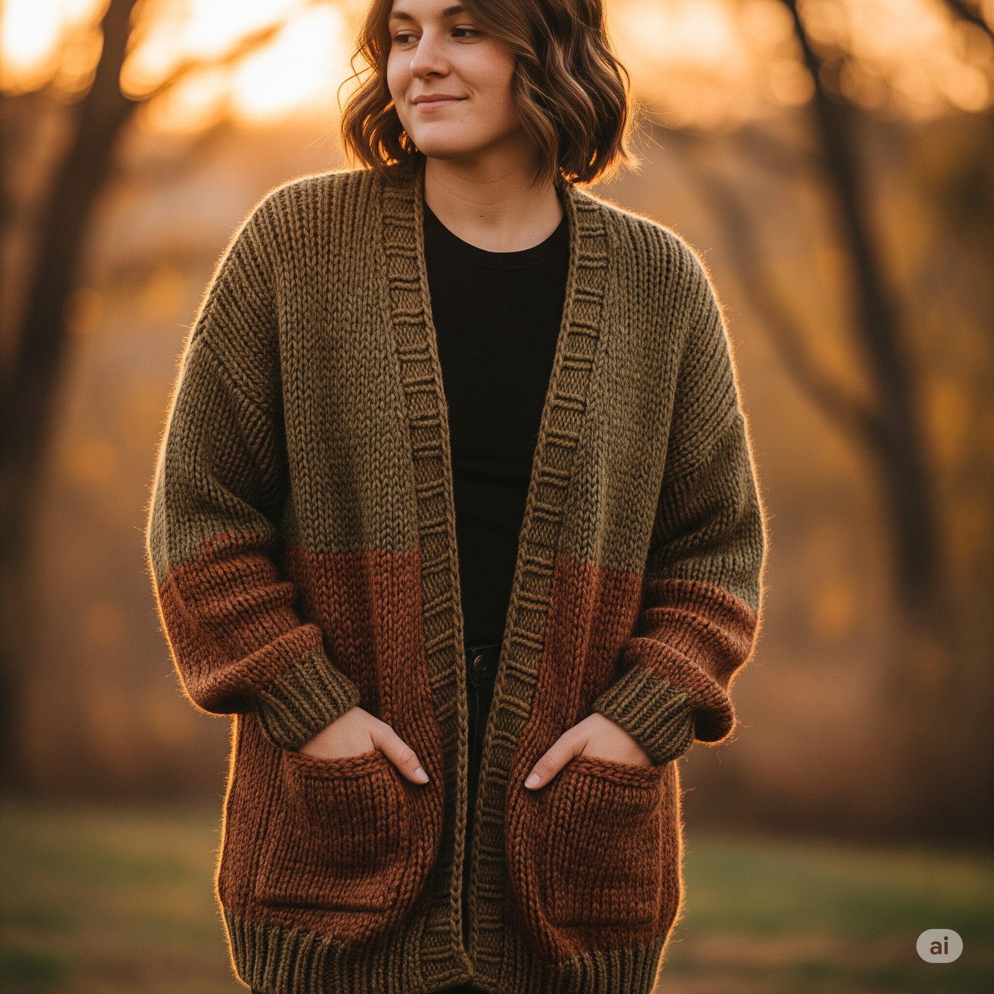 ootd Rekomendasi cardigan warna earth tone