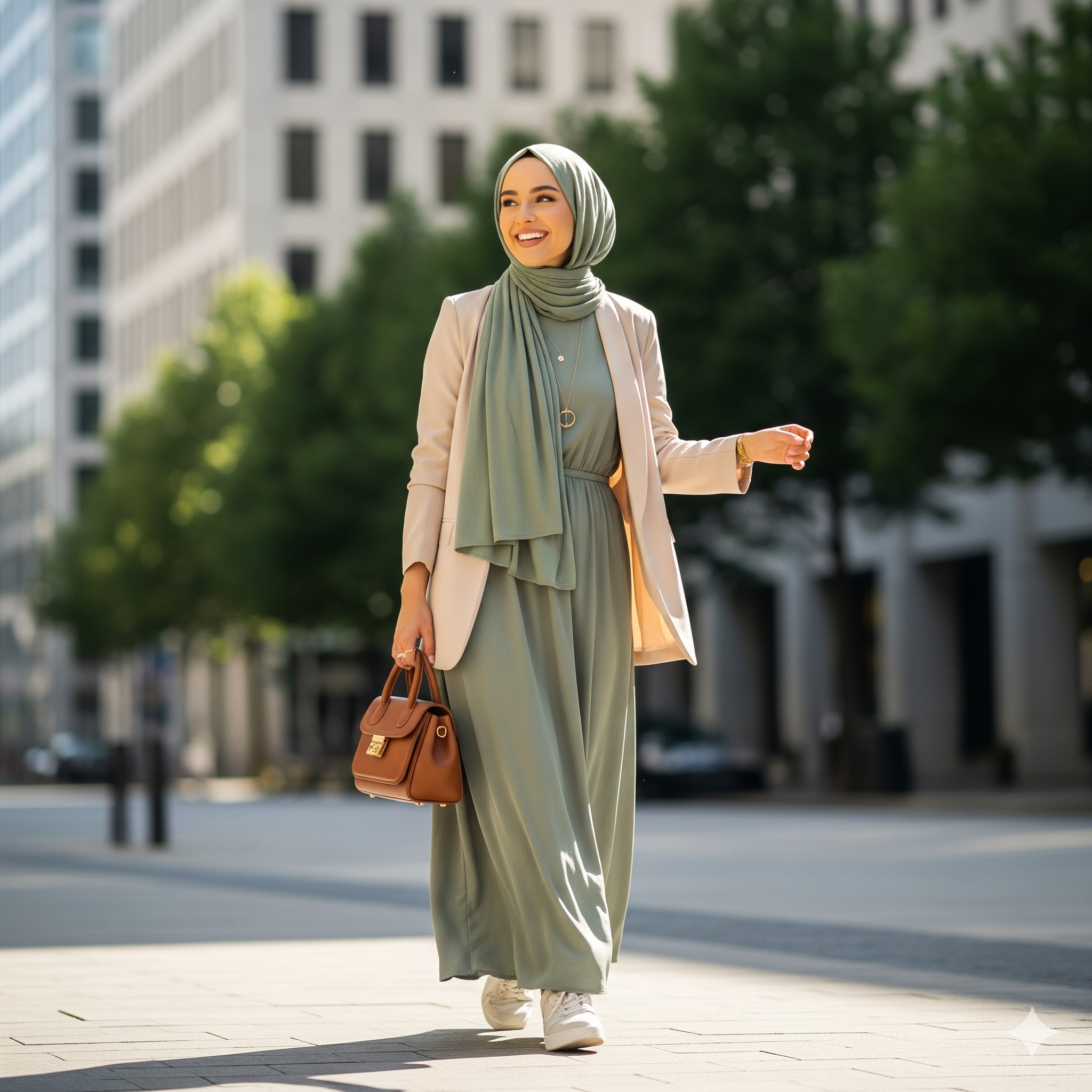 OOTD Baju Sage + Hijab: Inspirasi Mix and Match yang Rapi & Chic