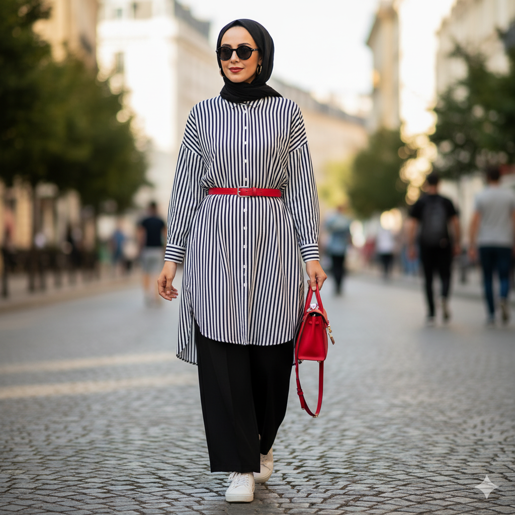 Bagaimana Memilih Paduan OOTD Baju Garis-Garis untuk Hijabers? Tips dan Inspirasi Gaya Terkini untuk Tampil Stylish dan Modest!